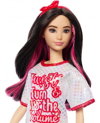 Кукла Barbie Fashionistas - С бяло-червена тениска - 2